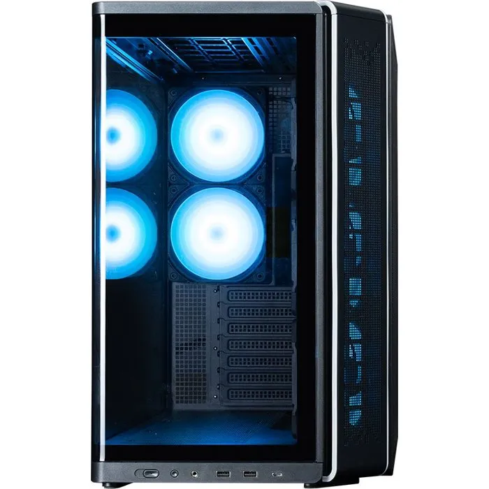 Zalman P60BK - Boîtier PC moyen tour ATX noir avec verre trempé incurvé, ventilateurs ARGB, USB 3.0 et Type-C