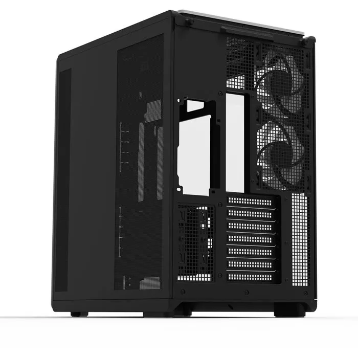 Zalman P60BK - Boîtier PC moyen tour ATX noir avec verre trempé incurvé, ventilateurs ARGB, USB 3.0 et Type-C
