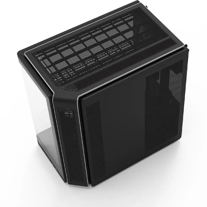 Zalman P60BK - Boîtier PC moyen tour ATX noir avec verre trempé incurvé, ventilateurs ARGB, USB 3.0 et Type-C