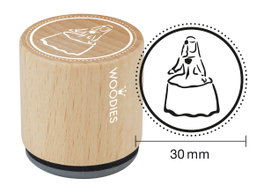 Woodies Sceau en bois et caoutchouc Menina 33x30mm