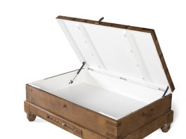 GINER Y COLOMER Table basse type coffre en bois de manguier, Natural