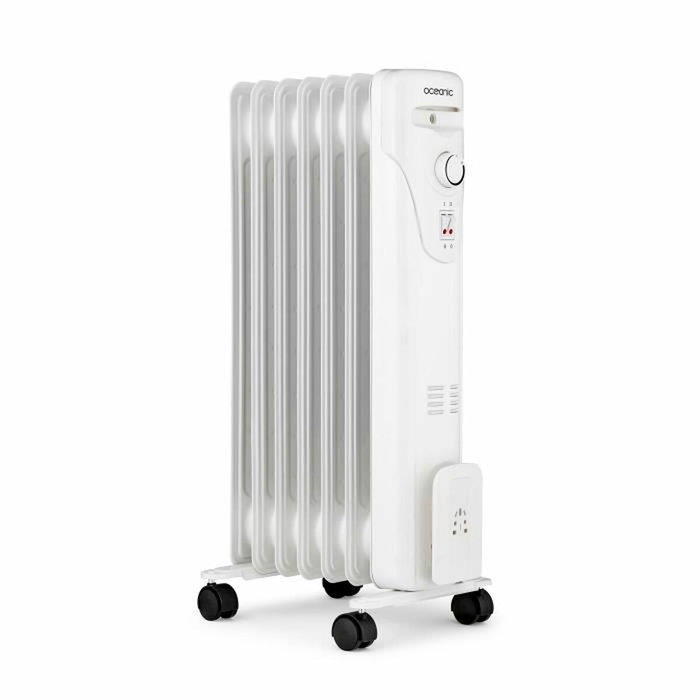 Oceanic Radiateur électrique bain d'huile 1500W - 7 éléments - Blanc