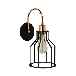 Fellini Applique murale industrielle Nairobi Noir et Cuivre avec douille E27 - Réf. OPV-527ABY3168