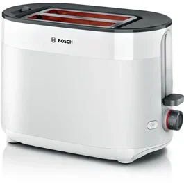 Bosch TAT2M121 MyMoment Toaster Blanc 2 Tranches - Fonctions Décongélation et Réchauffage, Centrage Automatique du Pain, Chauffe-Viennoiserie Intégré