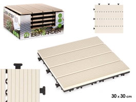 Ibergarden Baldosa Composite Beige 30x2,6x30 cm WPC (Set de 6)