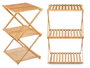 GIFTDECOR Étagère en bambou 3 étagères pliable 40x62x33 cm (Set de 4)