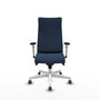 Piqueras Y Crespo Fauteuil Albacete Bleu marine, Mécanisme Sincro, Base Blanche