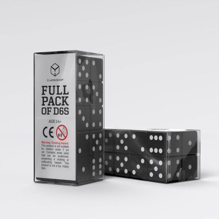 Q Workshop pack dés Full Pack D6 Noir (20) Q Workshop pack dés Full Pack D6 Noir (20)