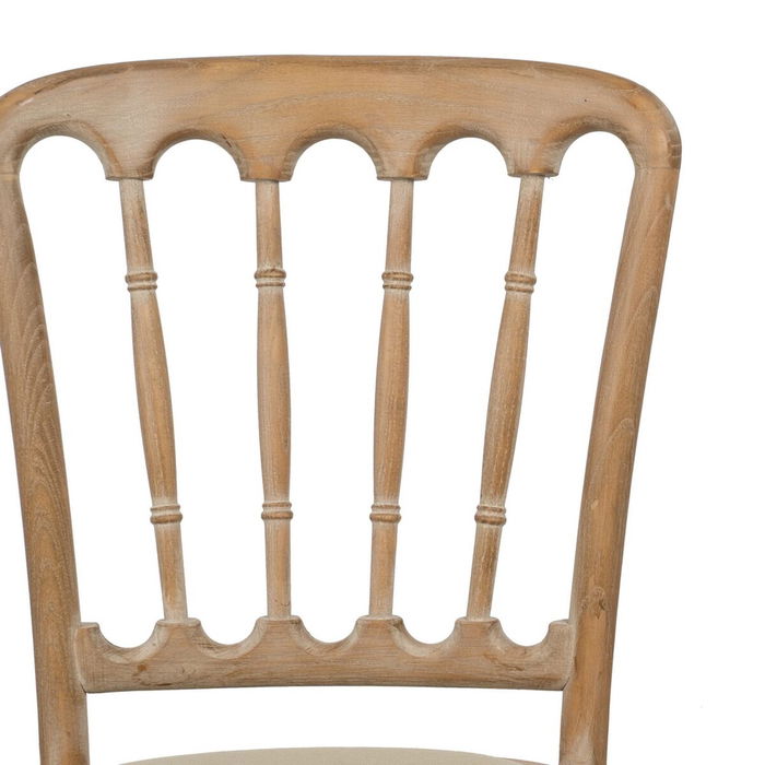 Chaise de Salle à Manger Beige Naturel Bois d'hévéa Coton Polyester 45 x 46 x 92 cm