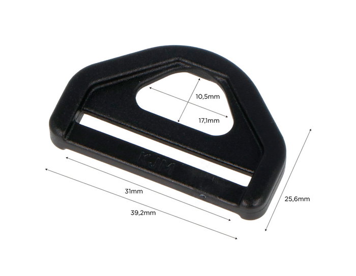 Innspiro Anneau avec Boucle Triangulaire en Plastique Noir 31 mm
