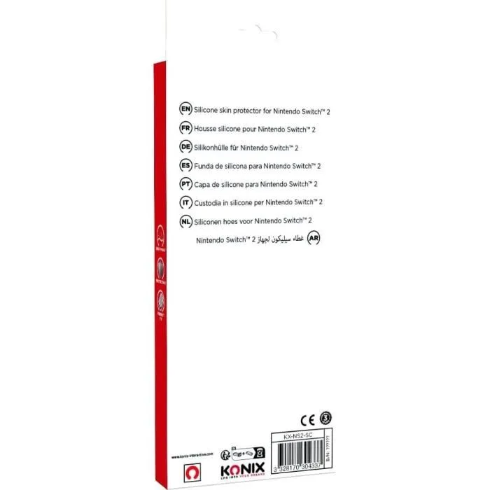 Konix - Housse de protection en silicone antidérapante pour console Nintendo Switch 2 - Antichoc, anti-rayures - Noir - Coque souple et lavable pour une prise en main sécurisée
