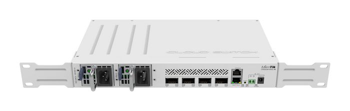 MikroTik CRS504-4XQ-IN Switch Ethernet 100 Gb/s - 4 ports QSFP28, Chipset Marvell DX4310, Compatible 25G/40G/100G, 25W, Montage mural