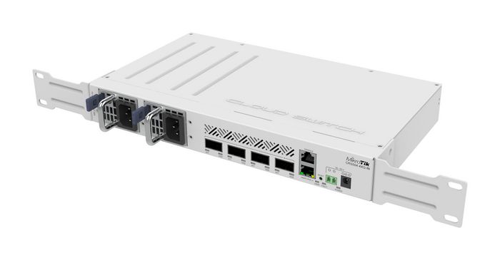 MikroTik CRS504-4XQ-IN Switch Ethernet 100 Gb/s - 4 ports QSFP28, Chipset Marvell DX4310, Compatible 25G/40G/100G, 25W, Montage mural