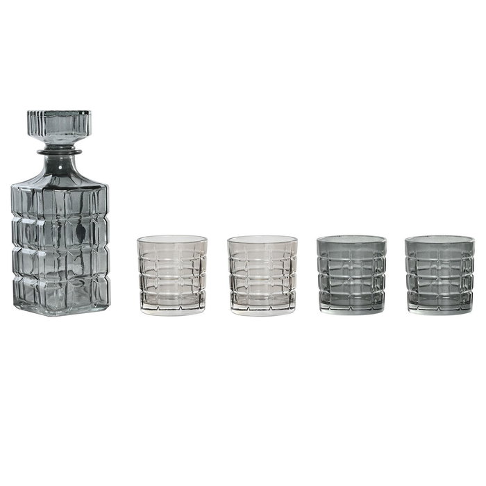 Ensemble de verres avec bouteille Home ESPRIT Gris Verre Urbaine 900 ml Ensemble de verres avec bouteille Home ESPRIT Gris Verre Urbaine 900 ml
