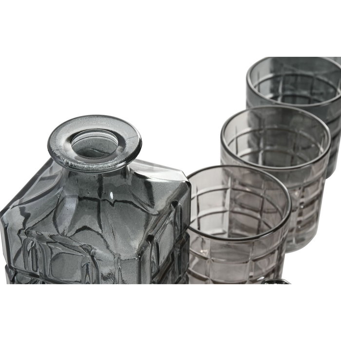 Ensemble de verres avec bouteille Home ESPRIT Gris Verre Urbaine 900 ml Ensemble de verres avec bouteille Home ESPRIT Gris Verre Urbaine 900 ml