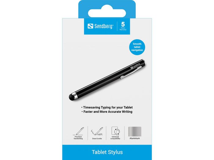Sandberg - Stylet pour Tablettes et Smartphones - Optimise la Saisie et le Dessin - Compatible avec la Plupart des Écrans Tactiles