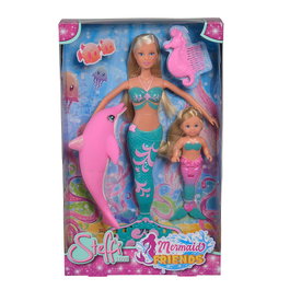 Steffi Love Sirena avec Evi et Amigos 5733336 Simba - Figurines de sirenes, dauphin et hippocampe - Langues: anglais, français, allemand, italien, portugais, espagnol
