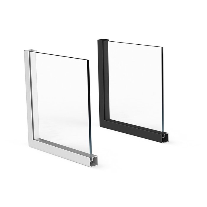 HERRAJES ALK Profil Aluminium Nadir.2020 3,25M Argent Mat pour Vitrines Sans Jonquillo