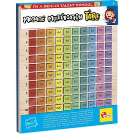Liscianigiochi Table de Multiplication Magnétique en Bois - Talent School - Jeu Éducatif - À Partir de 6 ans
