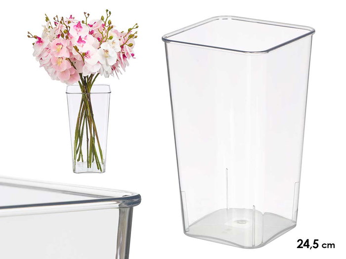 Giftdecor Vase Aparenza Carré Acrylique Transparent Giftdecor Vase Aparenza Carré Acrylique Transparent