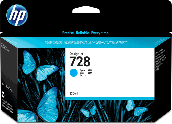 HP 728 Cyan 130 ml (F9J67A) HP 728 Cyan 130 ml (F9J67A)