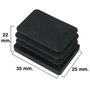 MAURER Contera rectangulaire noire 25x35mm, pack de 4 pièces
