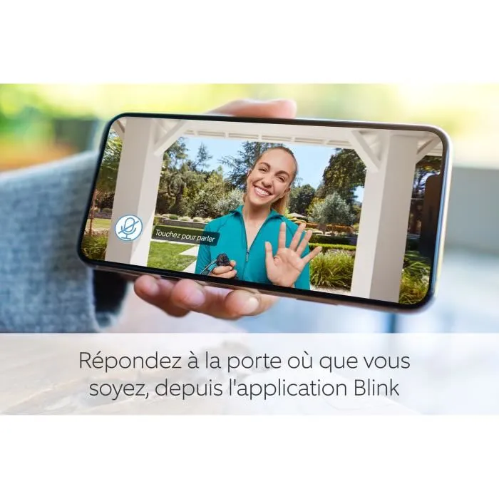 Blink Sonnette Vidéo Connectée Noire, Audio Bidirectionnel, Vidéo HD, Alertes de Mouvement et de Carillon, Compatible Alexa (Utilisation Avec ou Sans Fil)
