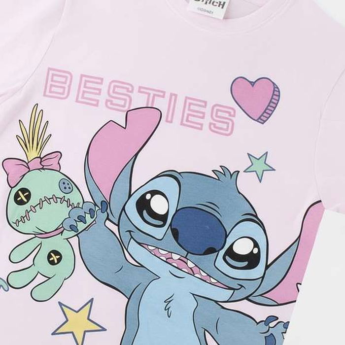 T shirt à manches courtes Enfant Stitch Rose clair 41