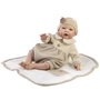 Muñecas Guca Poupée Reborn Montessori Nuria 42 cm Sans Cheveux Tunique Beige avec Diadème et Couverture - Français et Espagnol