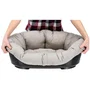 Ferplast - Corbeille coussinée pour chat et petit chien, gris, dimensions 52 x 39 x 21 cm, design moderne, perforée pour aération, anti-dérapante