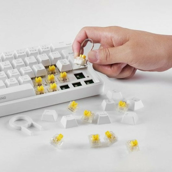 Clavier pour jeu Mars Gaming MKMINIPROWBES Qwerty US Blanc