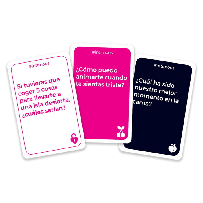 Asmodee ITMS - Intimoos - Jeu de société pour couples - 180 cartes de conversation - PEGI 16 - À partir de 16 ans - 2 joueurs - Édition La Caja