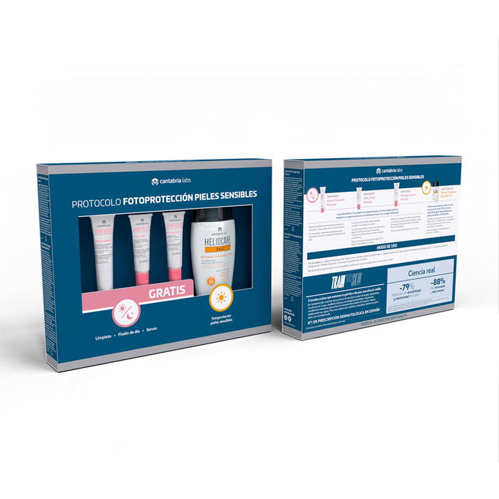 Heliocare Photoprotection 360° Fluide Solaire SPF50 pour Peaux Sensibles, Protection Minérale Avancée, 4 pièces Heliocare Photoprotection 360° Fluide Solaire SPF50 pour Peaux Sensibles, Protection Minérale Avancée, 4 pièces