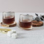 Cook Concept Ensemble de 2 Verres à Whisky avec Sous-verres en Acacia