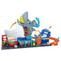 Mattel Hot Wheels City - Circuit avec tunnel de lavage et requin, inclut 1 voiture qui change de couleur avec l'eau