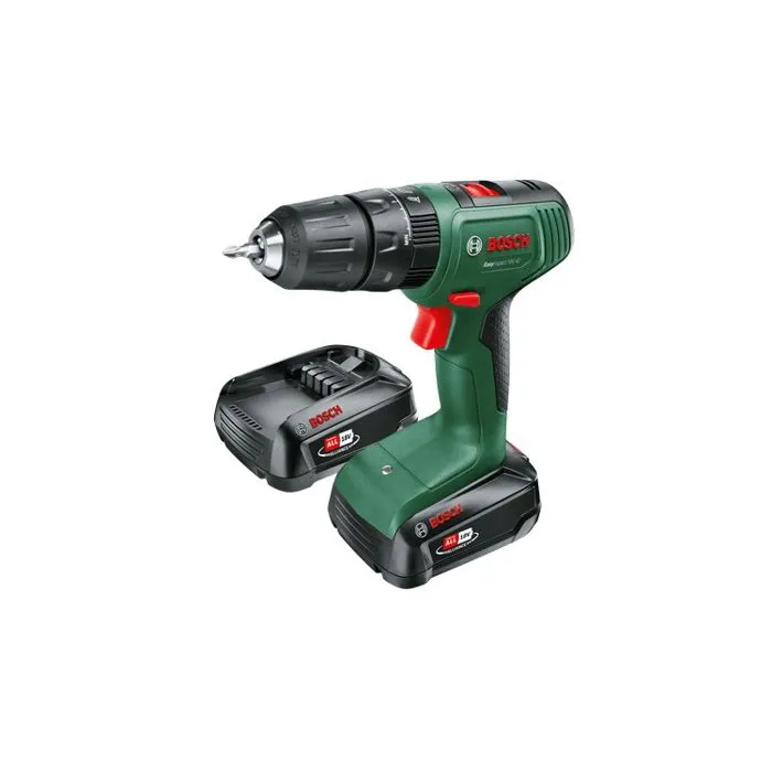 Bosch Perceuse-visseuse à percussion sans fil EasyImpact 18V-40 avec 2 batteries 1,5Ah et chargeur AL18V-20 dans malette de transport Bosch Perceuse-visseuse à percussion sans fil EasyImpact 18V-40 avec 2 batteries 1,5Ah et chargeur AL18V-20 dans malette de transport