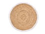 Kinvara Set de 2 Salvamantel avec Franges Blanc et Naturel 38 cm Coton et Jute (Set de 24)