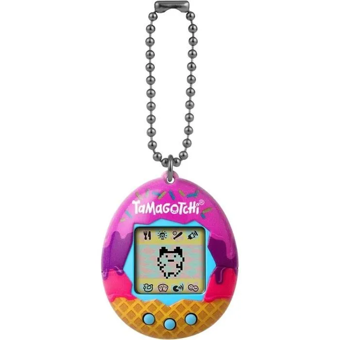 Bandai Tamagotchi Original Ice Cream - Animal de compagnie virtuel électronique portable pour enfant - 7 personnages - Fonctionne avec 2 piles CR2032 Bandai Tamagotchi Original Ice Cream - Animal de compagnie virtuel électronique portable pour enfant - 7 personnages - Fonctionne avec 2 piles CR2032