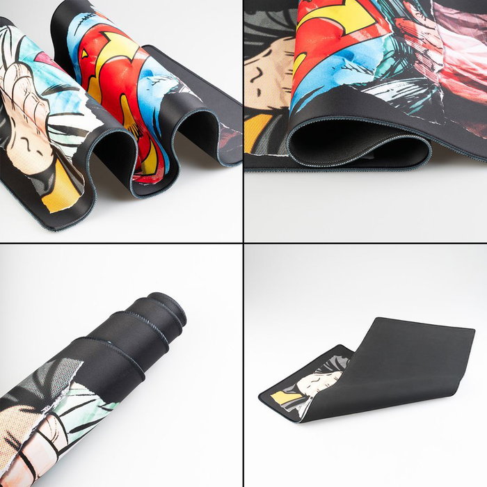 ERIK Tapis de Souris Gaming Superman DC Comics 80x35 cm - Surface Textile Imperméable, Bords Renforcés, Base en Caoutchouc Anti-dérapant