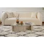 Table basse FLAVIO Travertine rectangulaire en verre trempé