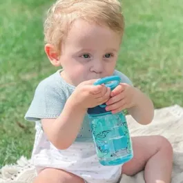 Nuby Incredible Gulp - Lot de 2 Gourdes Bec en Silicone pour Enfant - 360 ml - Design Dinosaures