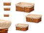 KIPIT Set de 3 Paniers Rectangulaires en Osier Naturel et Tissu 39x16.5x29 cm (Set de 6)