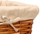 KIPIT Set de 3 Paniers Rectangulaires en Osier Naturel et Tissu 39x16.5x29 cm (Set de 6)