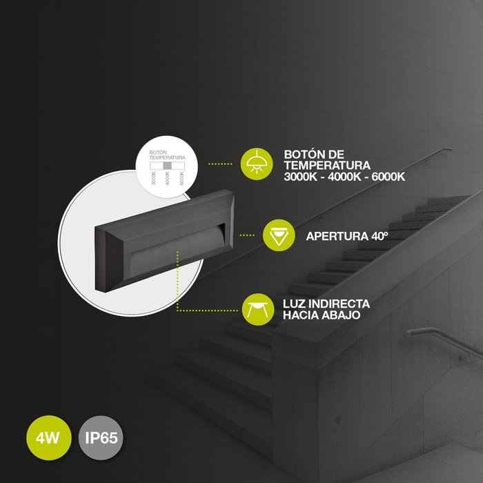 GSC Evolution Applique murale LED Série Kuito 4W Gris anthracite IP65