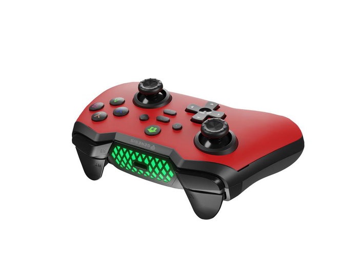 Genesis Gamepad Mangan 400 Wireless Bluetooth PC Switch Android iOS Manette sans fil RGB rouge