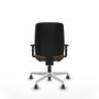 PIQUERAS Y CRESPO Chaise Alares Synchrone/Traslack, Tissu Marron foncé, Structure Polyamide Blanc, Accoudoir 1D, Sans appui-tête, Roulettes 65mm pour moquette