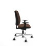 PIQUERAS Y CRESPO Chaise Alares Synchrone/Traslack, Tissu Marron foncé, Structure Polyamide Blanc, Accoudoir 1D, Sans appui-tête, Roulettes 65mm pour moquette