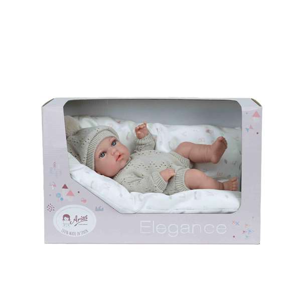 Muñecas Arias Elegance - Poupée 30 cm Natal Beige avec Coussin (Corps en Vinyle, Sexe Garçon) - Produit en Espagnol Muñecas Arias Elegance - Poupée 30 cm Natal Beige avec Coussin (Corps en Vinyle, Sexe Garçon) - Produit en Espagnol