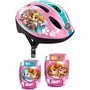 Stamp Pat'Patrouille - Protections Roller Enfants - Casque, Coudières, Genouillères - Rose - Taille Réglable 50-56 cm