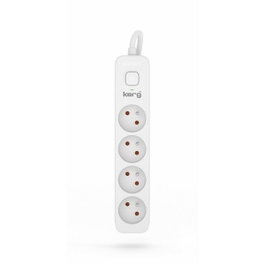 KERG Rallonge réseau H05VV-F 1,5m 4 prises avec interrupteur blanc